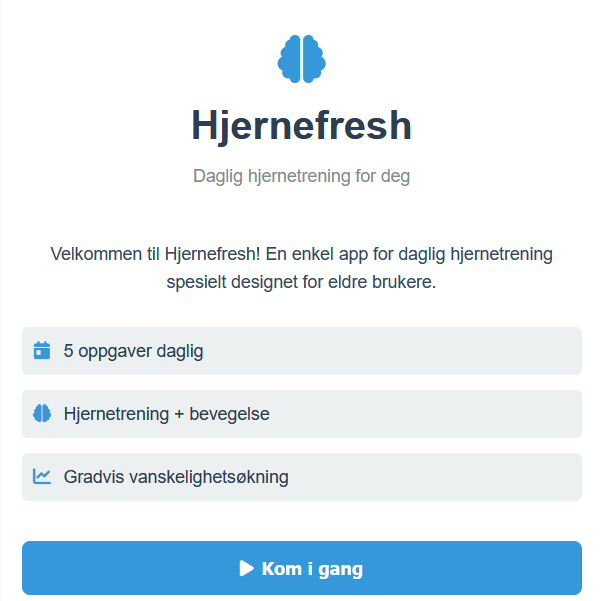Hjernefresh - en app for eldre